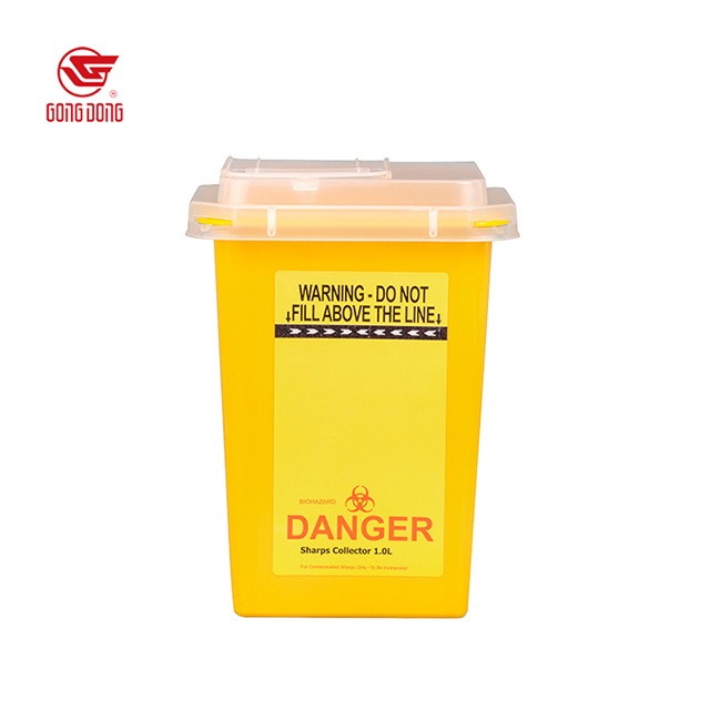 Déchets de récipient pointu jaune capuche de flip 1l 3l 5l 7l 13l